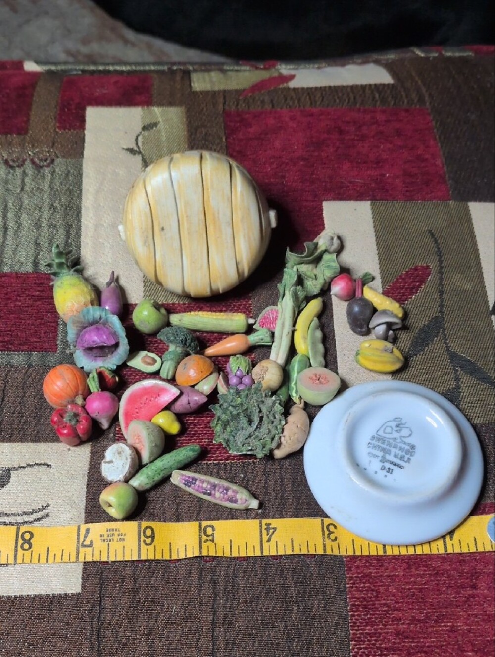 Miniature Ceramic Fruit & Vegetable Basket and Bowl Set - Multicolor - Picture 7 of 7